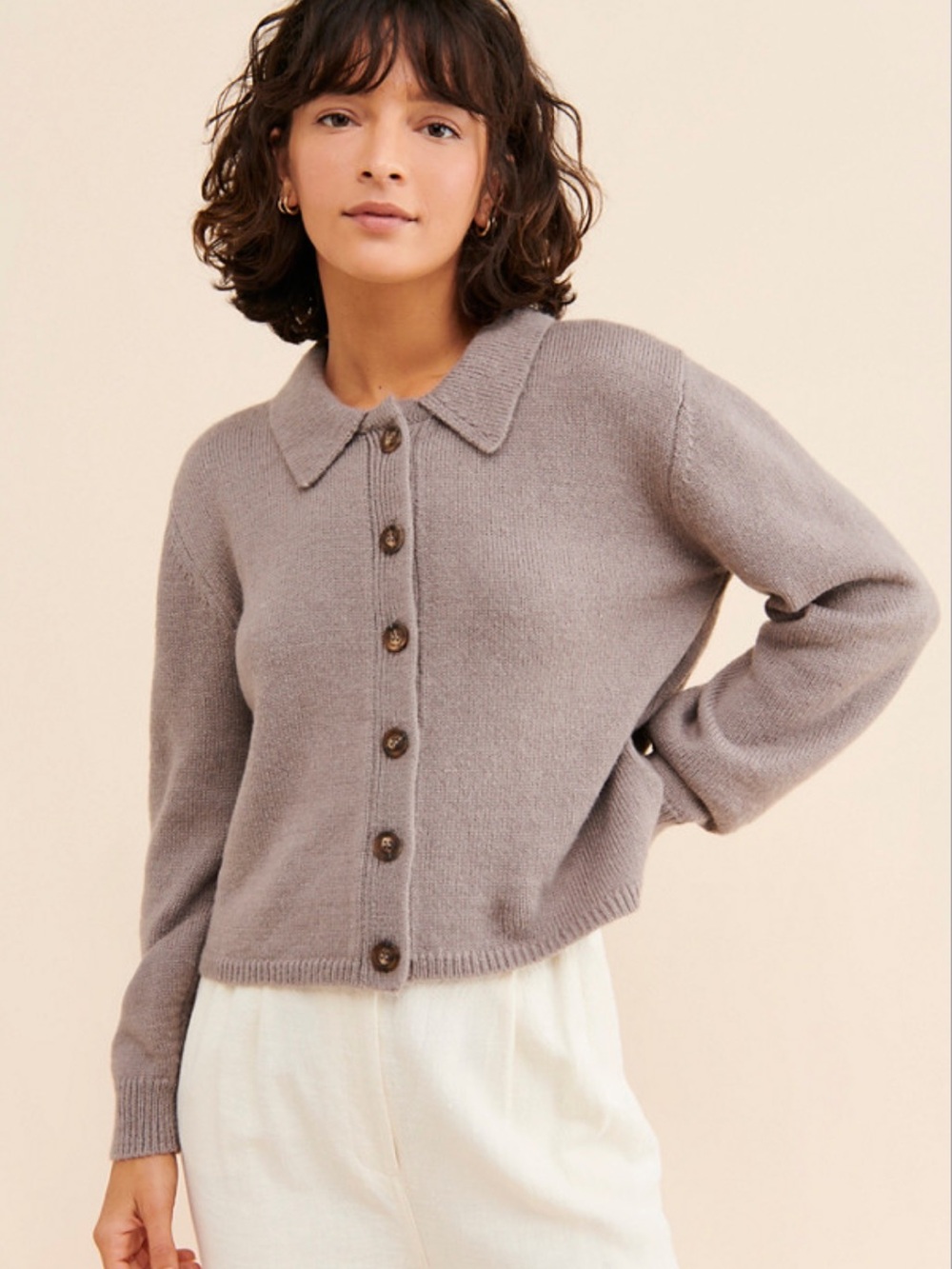 LINE & DOT Ellie Cardigan Button Front Collared‎